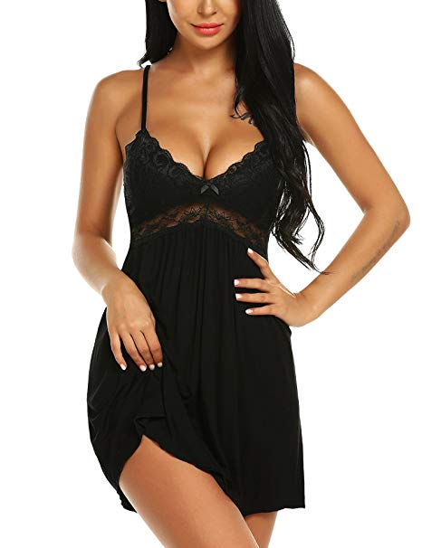Ababoon Floral Lace Negligee Nightgown