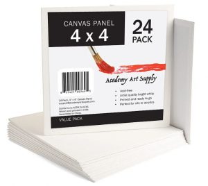 Academy Art Supply Professional Primed Mini Canvas, 24-Pack