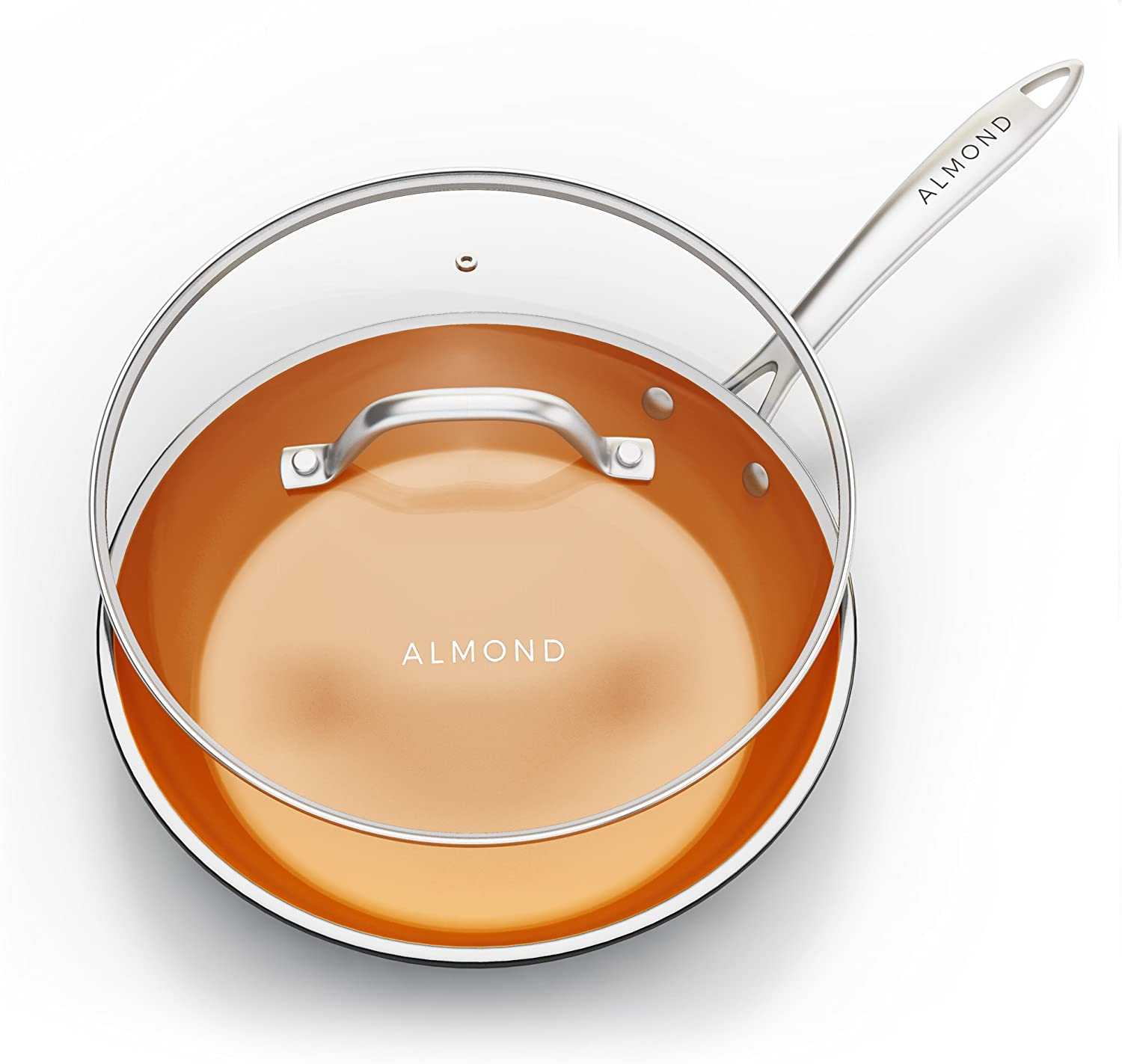 Almond Lightweight Sautéing Copper Pan, 12-Inch
