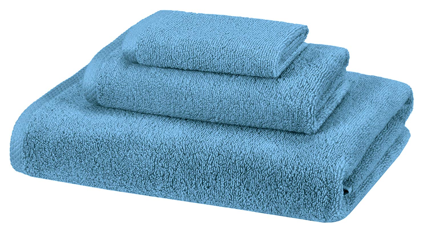 AmazonBasics Tear-Resistant Bath Towel Set, 3-Piece