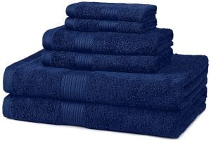 AmazonBasics Cotton Long-Lasting Bath Towels, 6-Piece