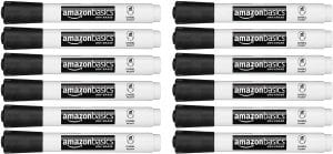 AmazonBasics Classic Black Dry Erase Markers, 12-Count