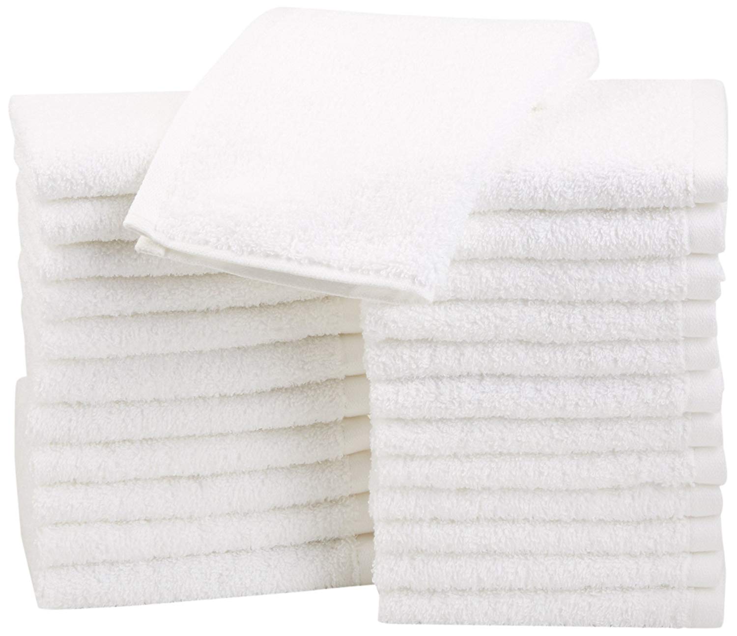 AmazonBasics Ultra Soft Reinforced Edge Washcloths, 24-Pack
