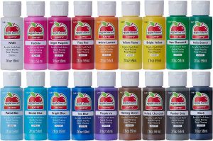 Apple Barrel Smooth Acrylic Paint Set For Kids, 18-Count