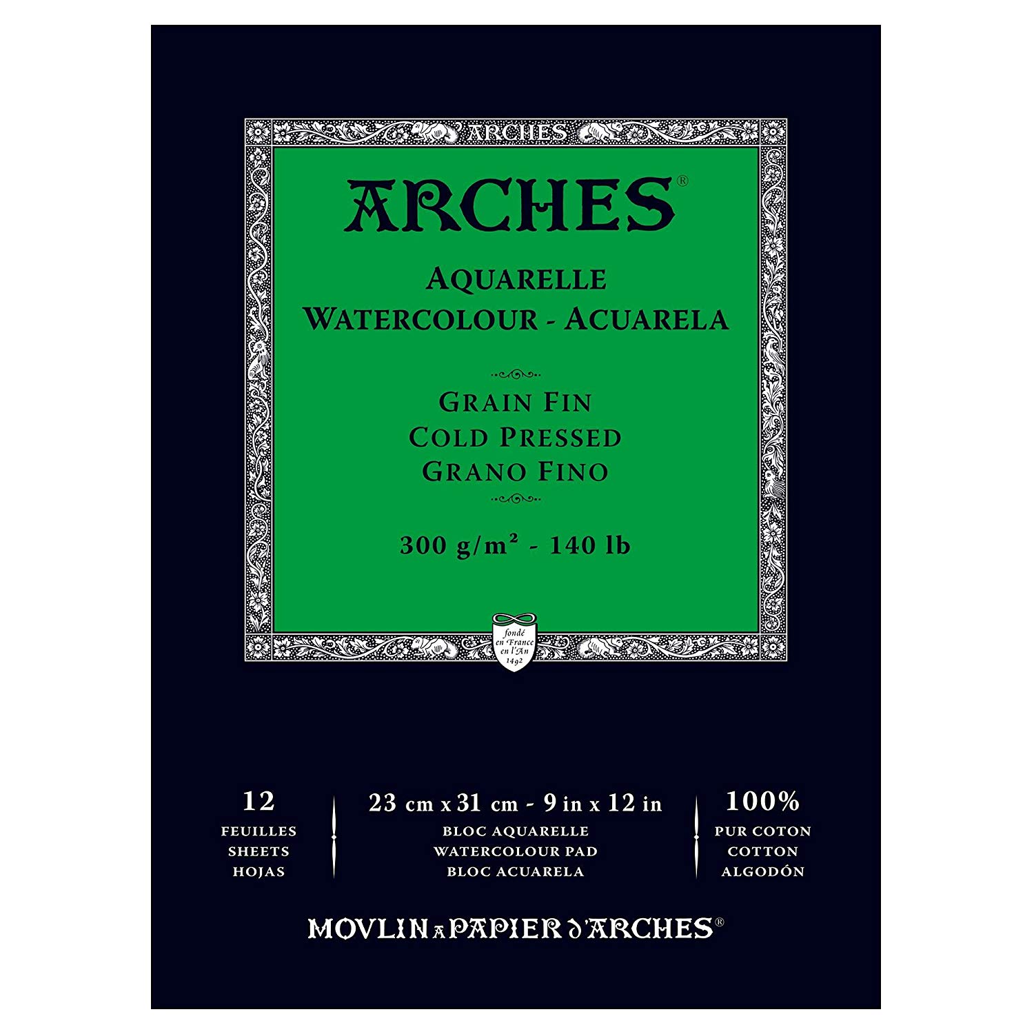 Arches Ultra Strong Cotton Watercolor Paper Pad, 12-Sheet