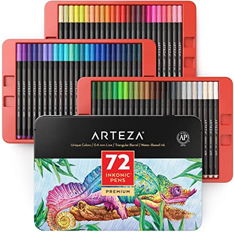 ARTEZA Inkonic Easy Grip Markers, 72-Count