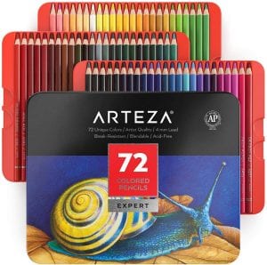 Arteza Professional Colored Pencils, 72-Count