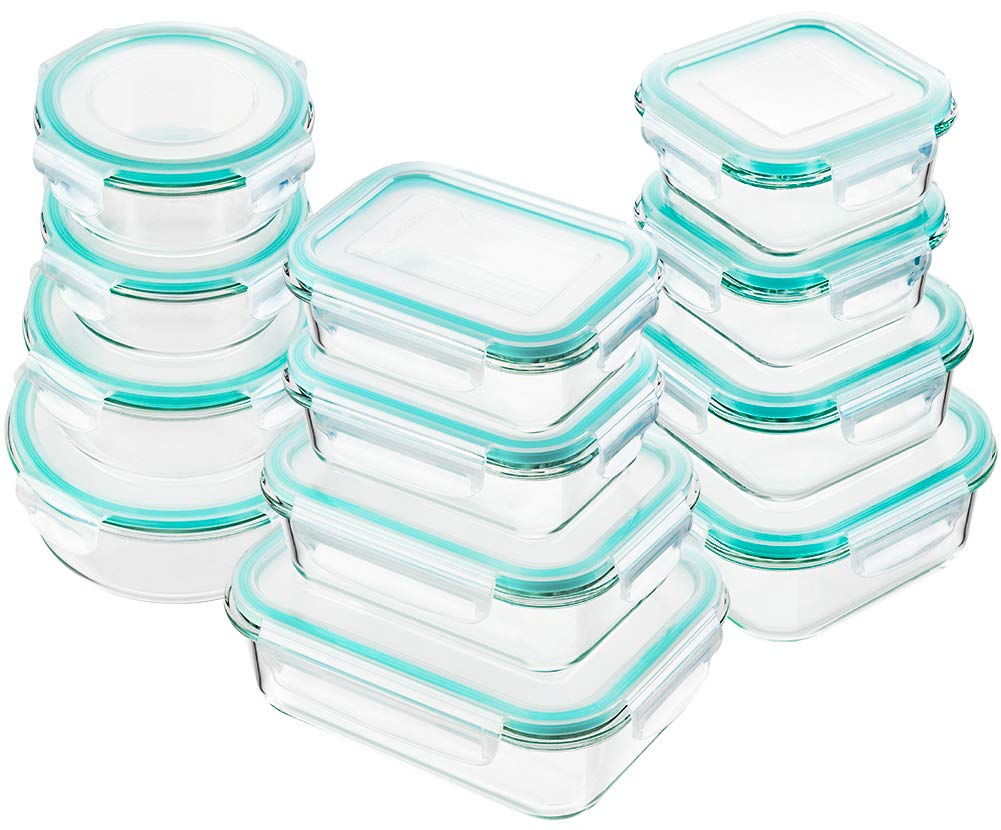 Bayco Glass Food Storage Containers With Lids, 24-piece