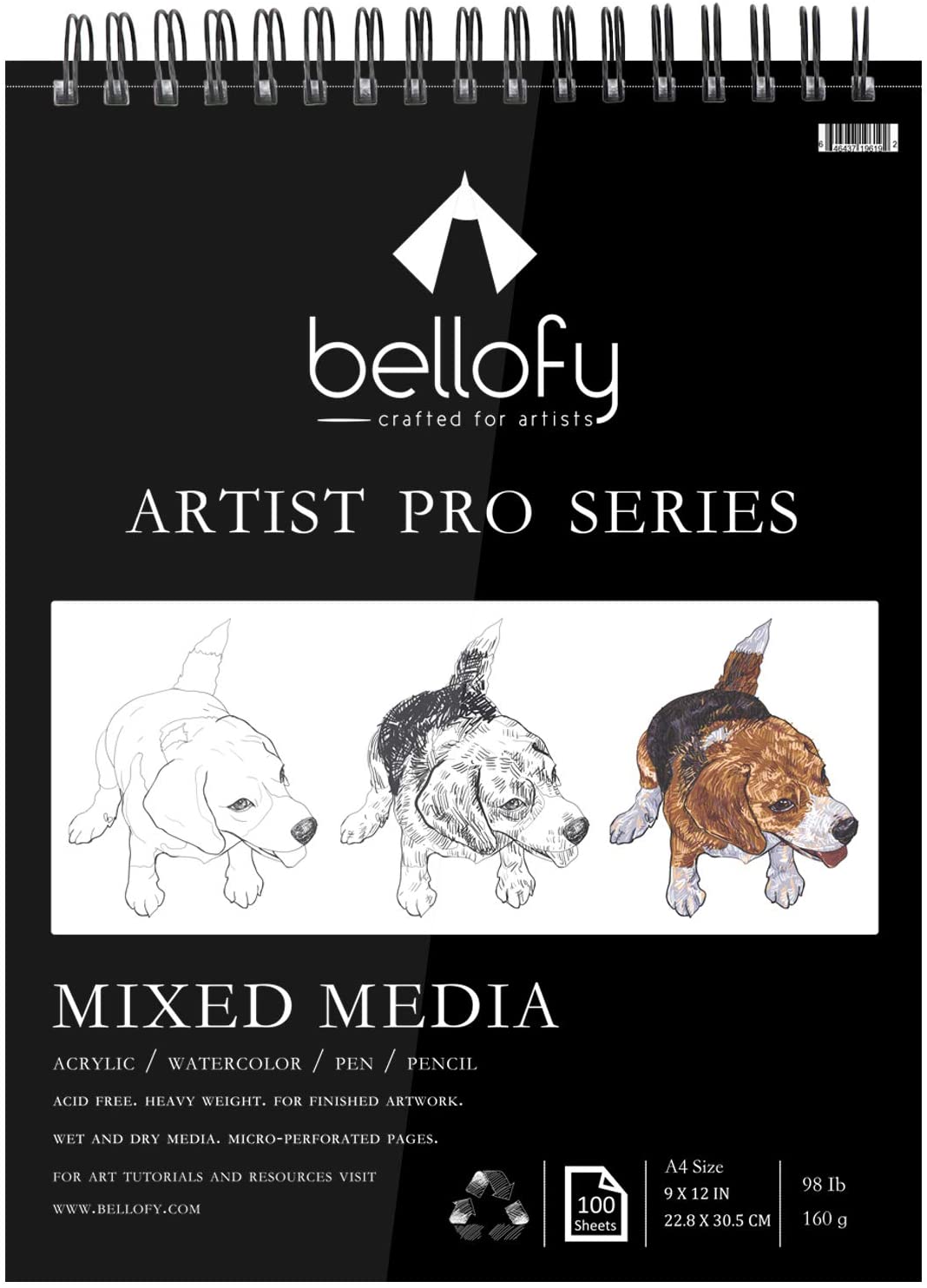 Bellofy Artist Pro Watercolor Pad, 100-Sheet