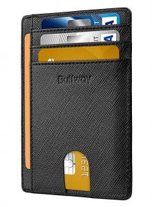 Buffway Unisex Thin Leather Travel Wallet