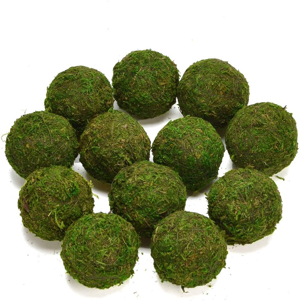 Byher Natural Green Moss Decorative Ball, Set of 6