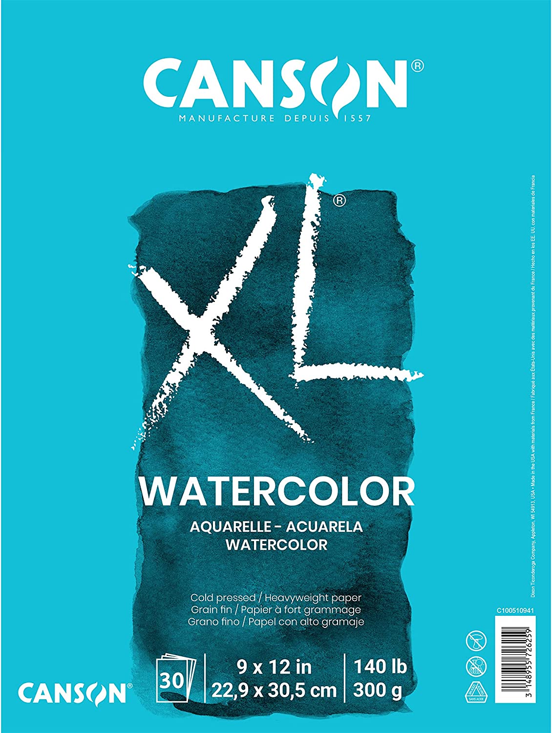Canson XL Series White Watercolor Pad, 30-Sheet