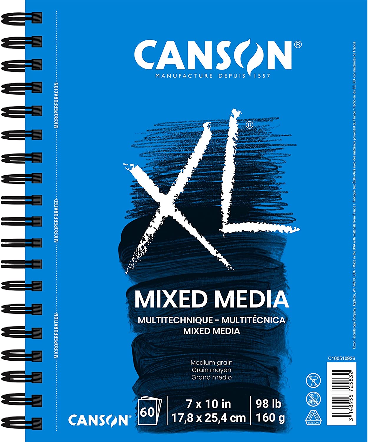 Canson XL Series Medium Grain Sketch Book, 60-Page