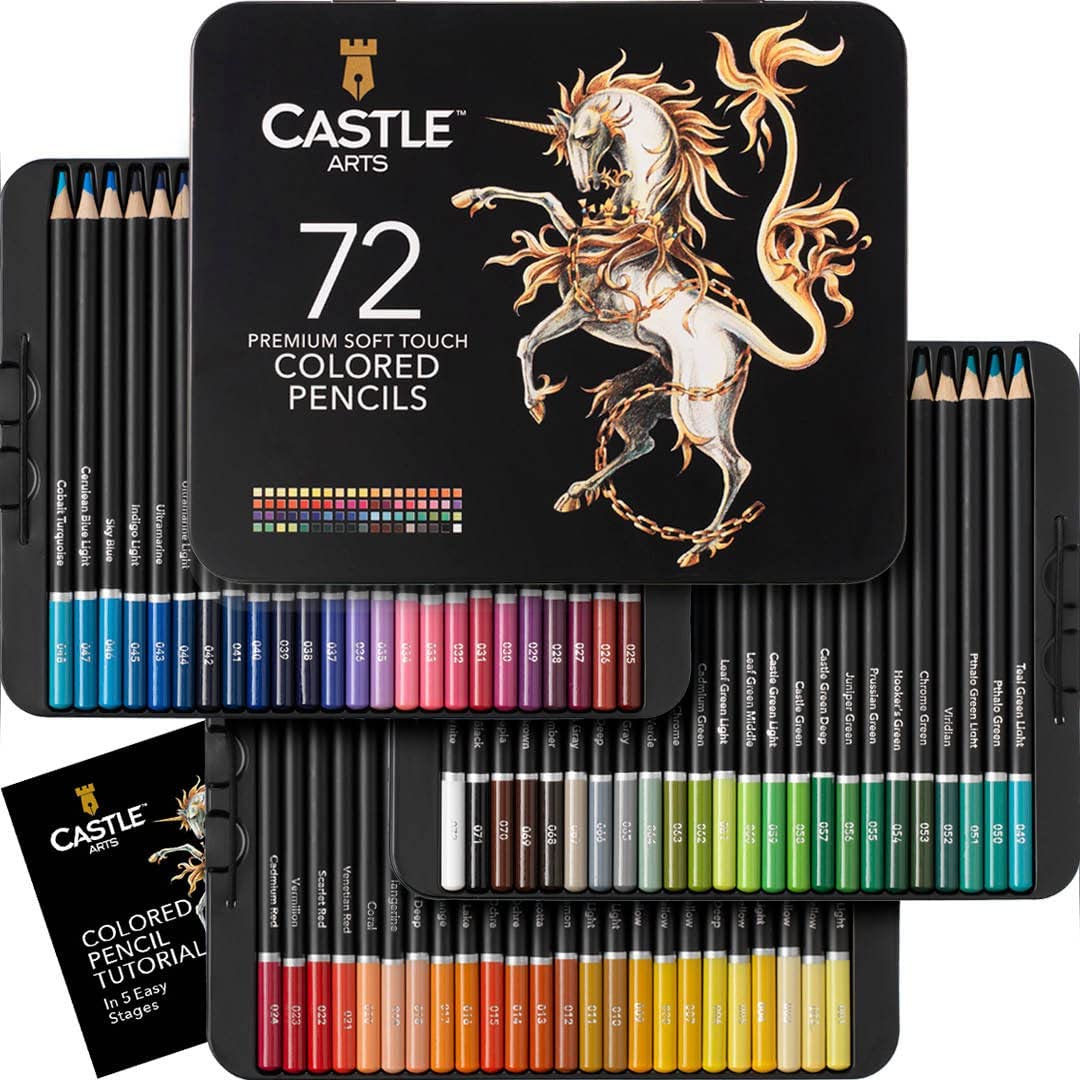 Castle Art Supplies Creamy Colored Pencils Set, 72-Count