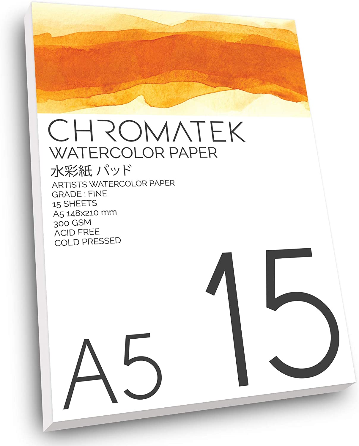 Chromatek Reduced Absorbency Watercolor Pad, 15-Sheet