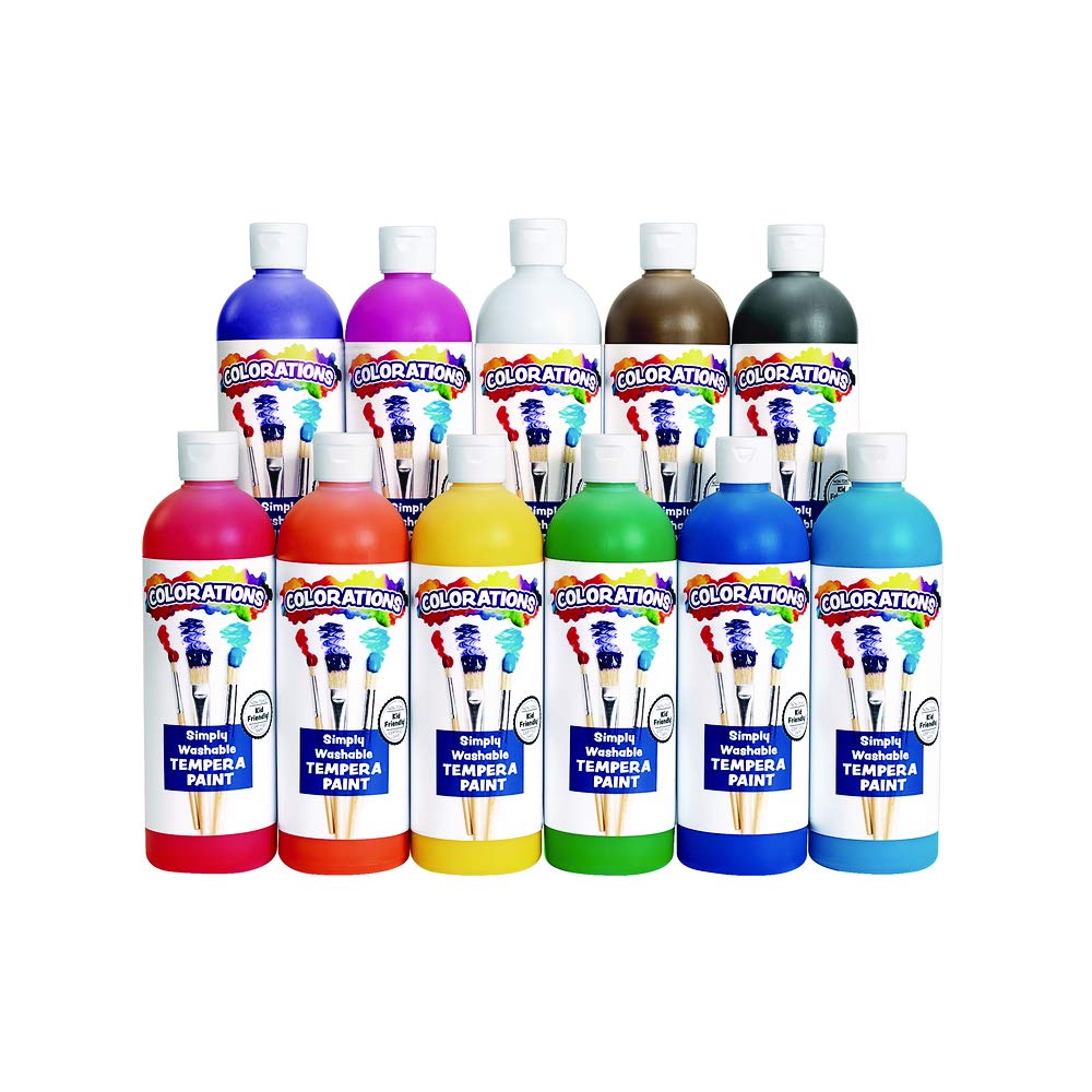 Colorations Simply Allergen-Free Tempera Paint For Kids, 11-Count