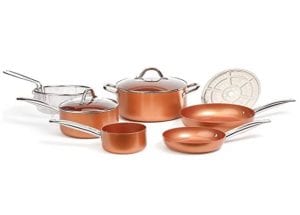 Copper Chef Induction Plate Copper Cookware Set, 9-Piece
