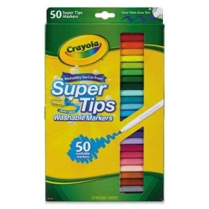 Crayola Kid’s Washable Super Tips Markers, 50-Count