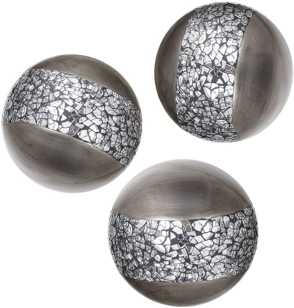 Creative Scents Schonwerk Silver Decorative Balls, Set of 3