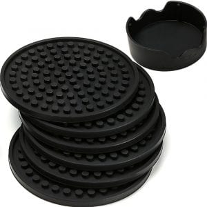 ENKORE Grooved Silicone Coasters, Set Of 6