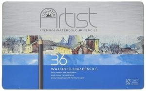 Fantasia Premium Extra Thick Blendable Watercolor Pencil Set, 36-Count