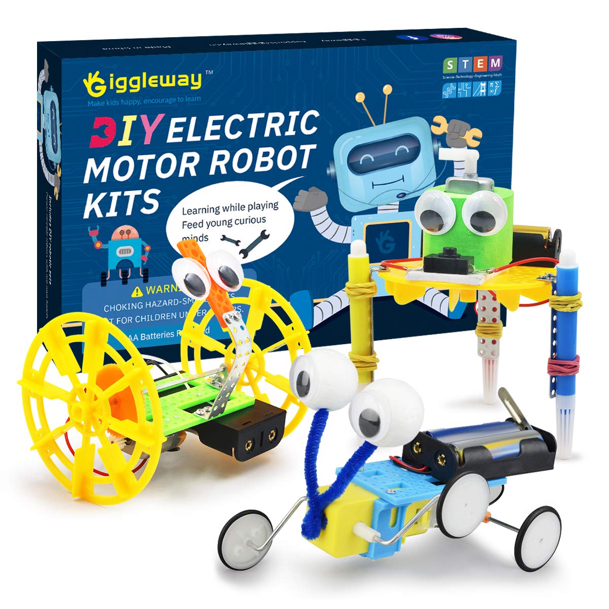 Giggleway Learning Eco-Friendly Robot Kit, Set Of 3