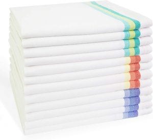 Harringdons Embroidered Lint-Free Dish Towels, 12-Pack