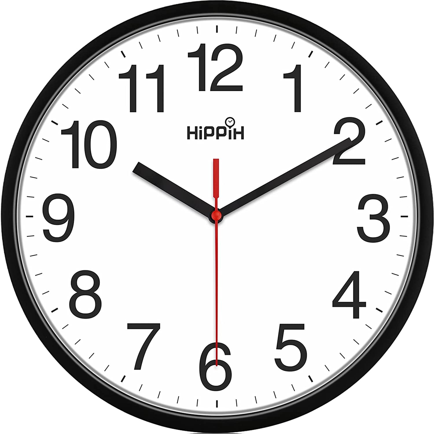 HIPPIH Easy Hang White Face Wall Clock