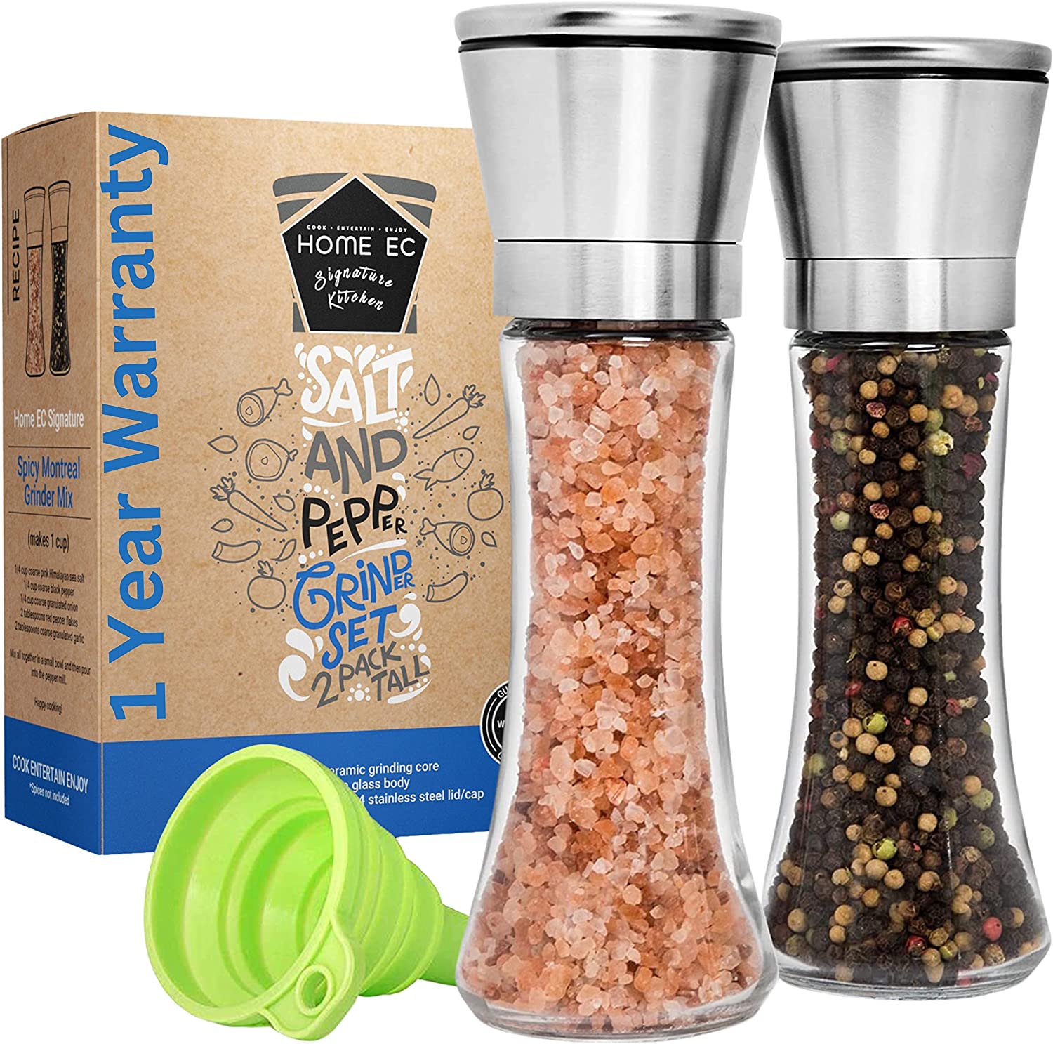 Home EC BPA-Free Salt & Pepper Grinder Set