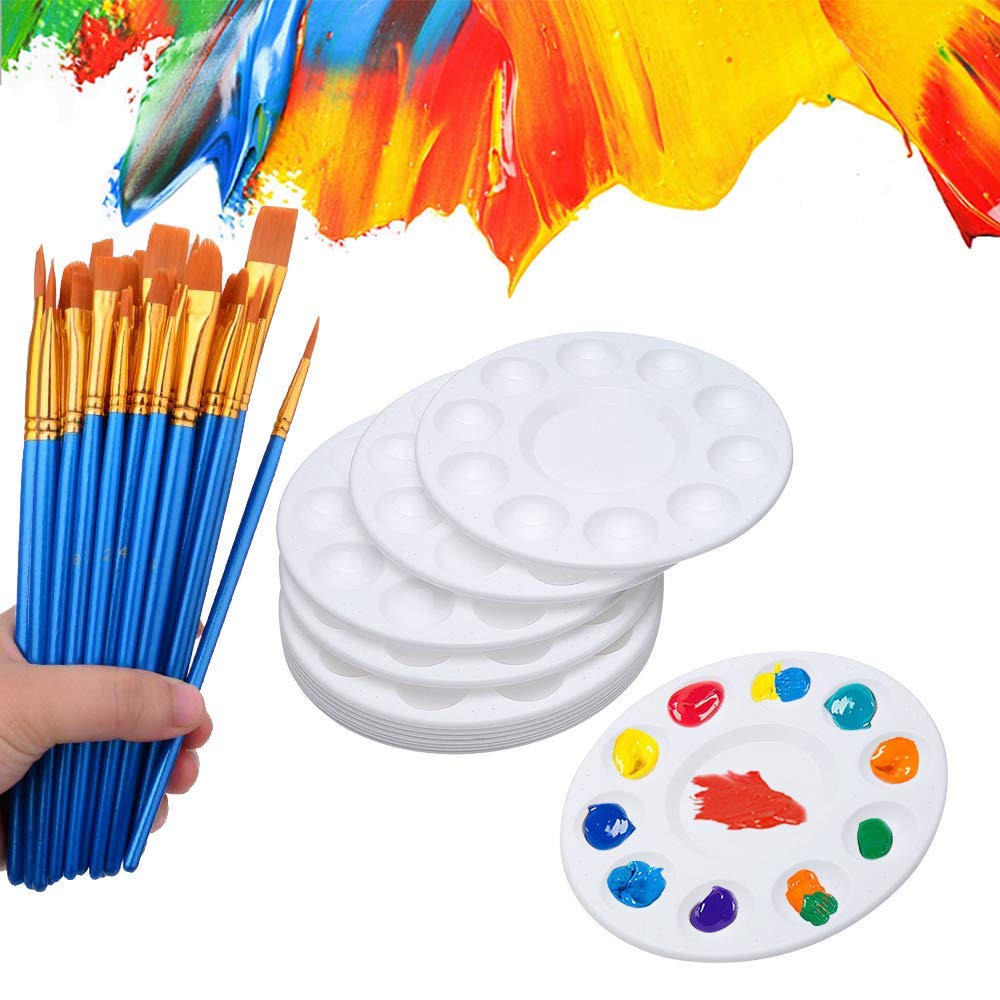 Hulameda Paint Brushes And Paint Pallet Trays