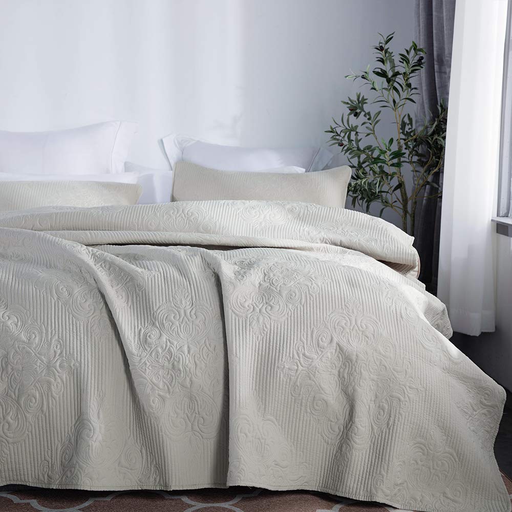 jinchan Twin Taupe Comforter Quilt Set