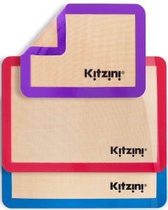 KITZINI Wipe Clean Silicone Baking Mats, 3-Pack