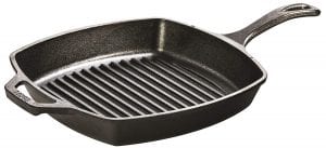 Lodge 10.5-Inch Square Cast Iron Grill Pan