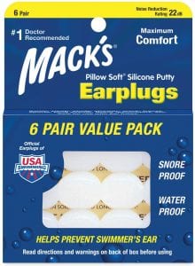 Mack’s Airtight Hypoallergenic Ear Plugs, 6-Pair