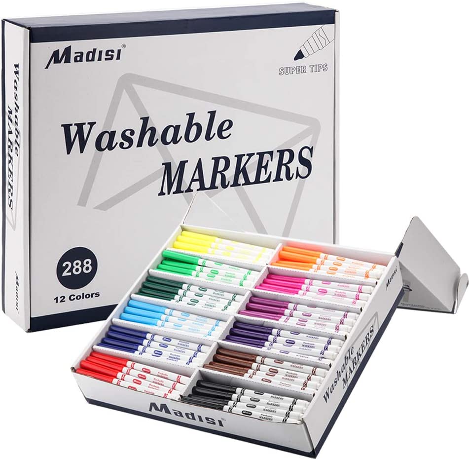 Madisi Fine Line Water-Based Dry Erase Markers, 288-Count
