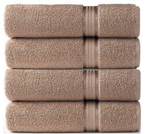 COTTON CRAFT Pure-Grade Ringspun Cotton Bath Towels, 4-Piece