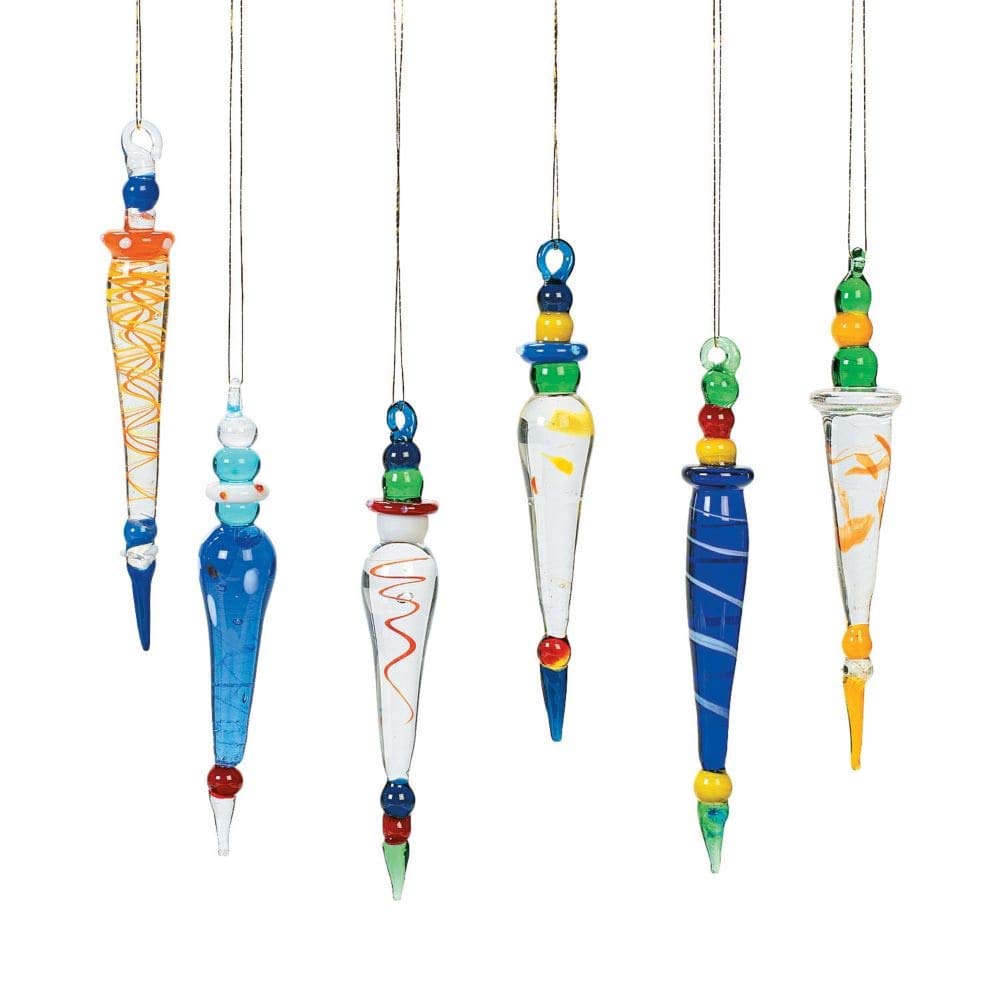 Oriental Trading Co. Multicolor Glass Icicle, 12 ct