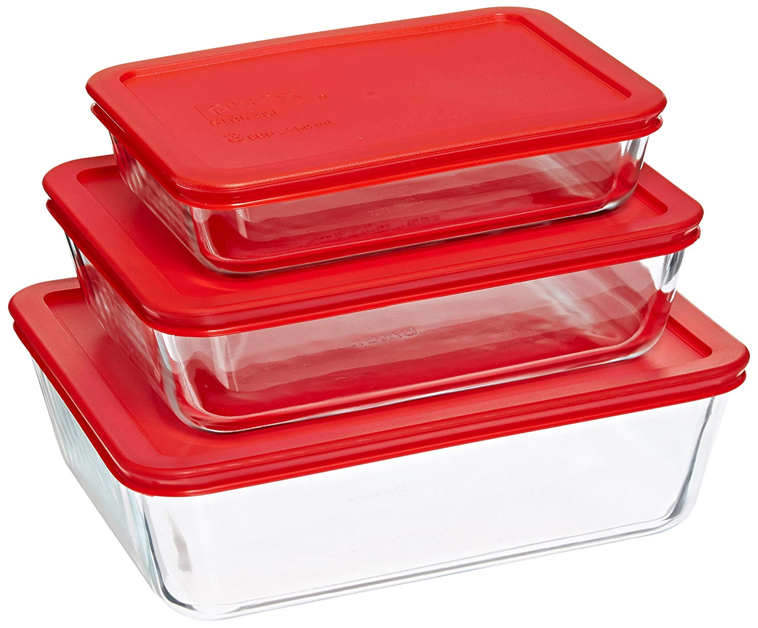 Pyrex Simply Store Glass Food Container Set, 6-Pieces