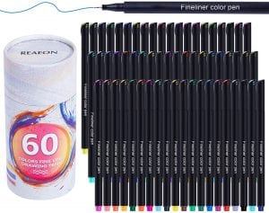 Reaeon Fineliner Fine Point Markers, 60-Count