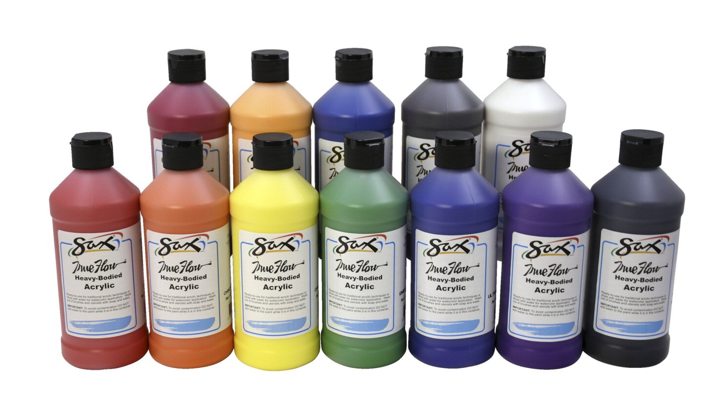 Sax True Flow Layering Washable Acrylic Paints, 6-Count
