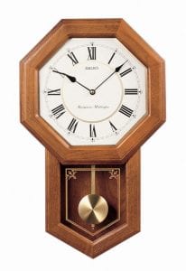 Seiko Wood Roman Numerals Wall Clock