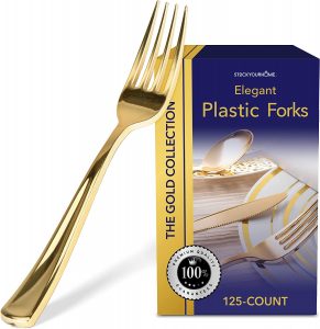 Stock Your Home BPA-Free Plastic Forks Utensils, 125-Piece