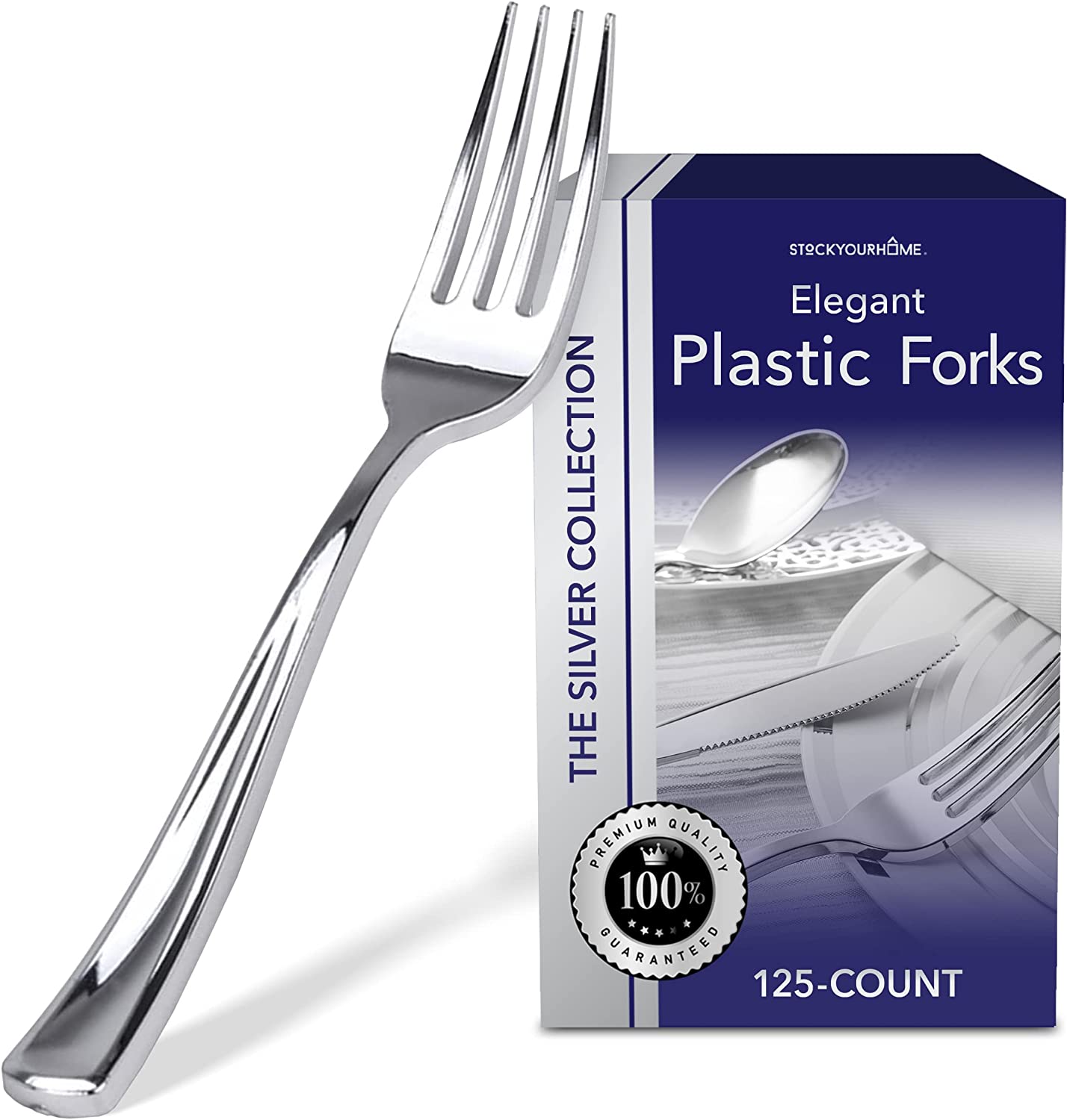 Stock Your Home Recyclable Plastic Utensils, 125-Piece