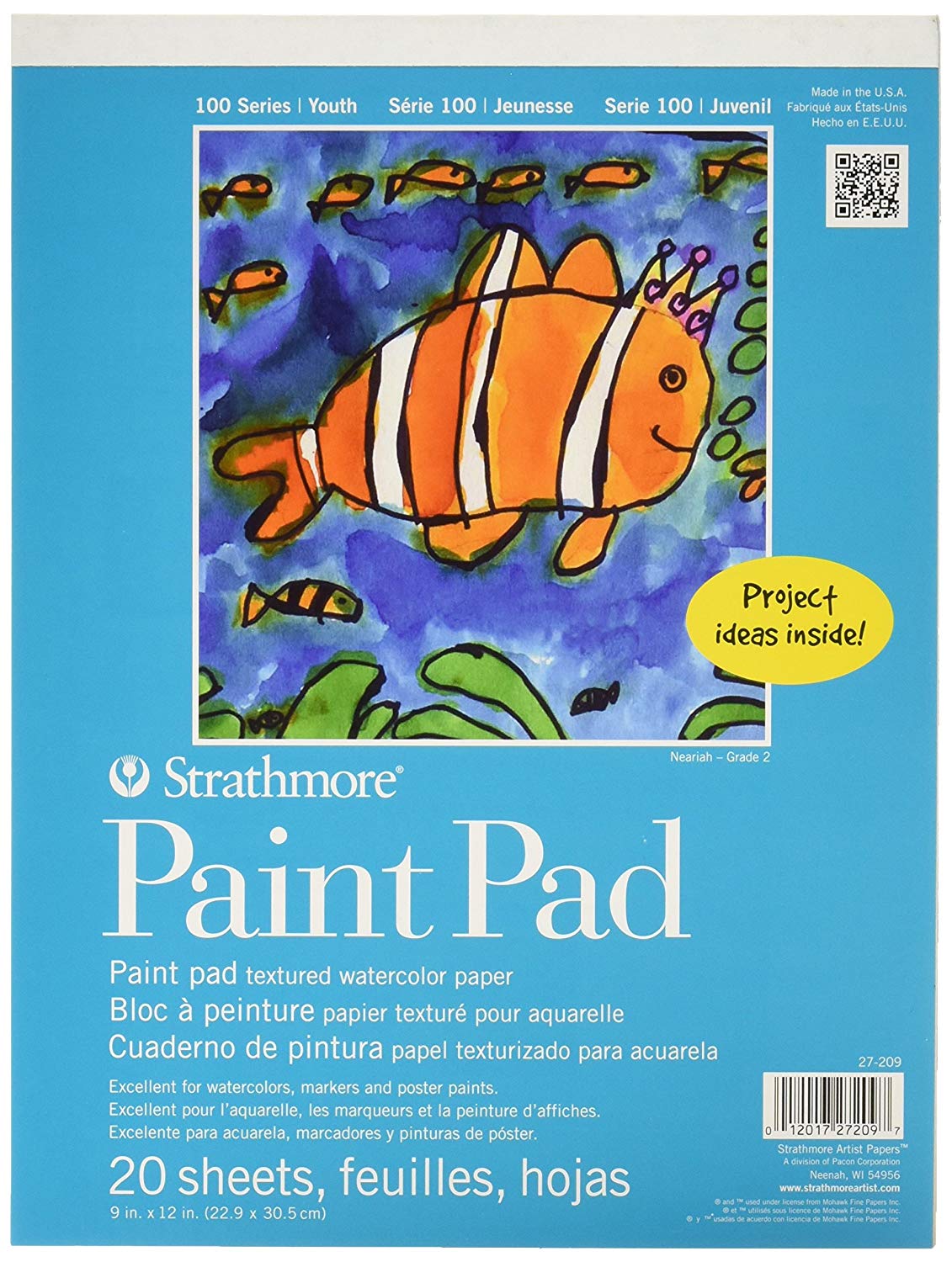 Strathmore 100 Series Tape Bound Watercolor Pad, 20-Sheet