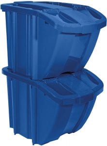 Suncast All-Weather Stackable Recycling Bin, 18-Gallon