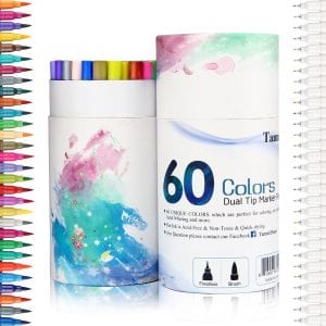 Tanmit Calligraphy Brush Marker Pens, 60 ct