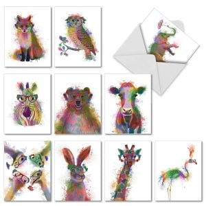 Best Card Company Wildlife Painted Note Cards 10 ct