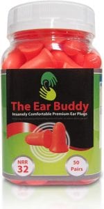 The Ear Buddy Latex Free Bell-Shaped Ear Plugs, 50-Pair