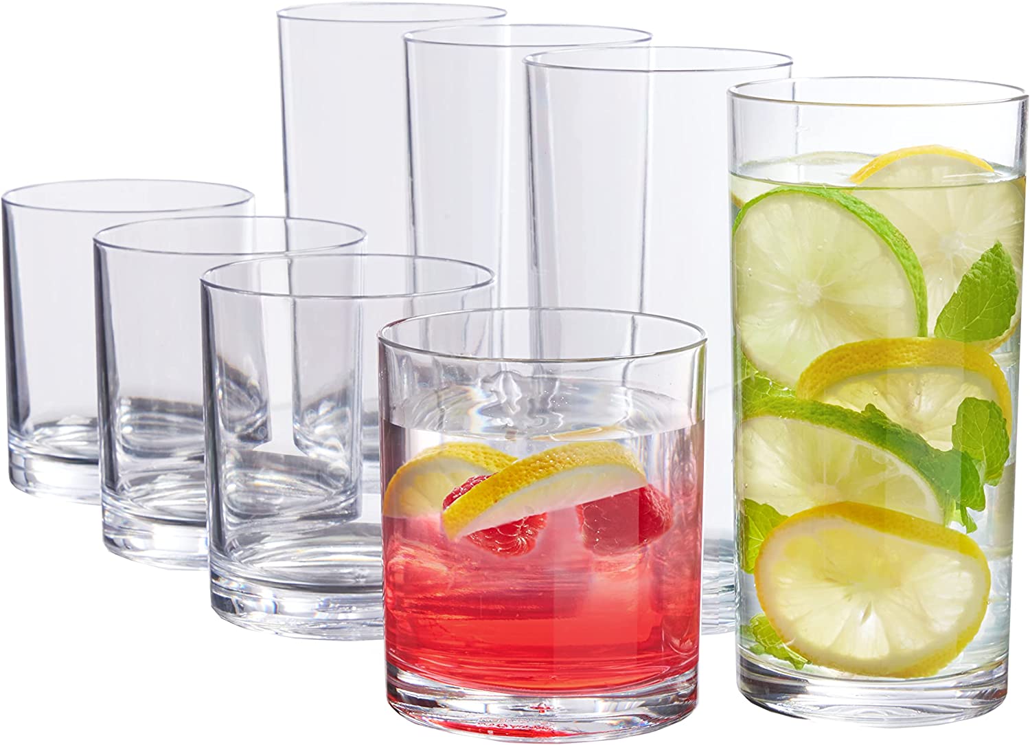 Le'raze Set of 8 Heavy Base Ribbed Durable Drinking Glasses Includes 4  Cooler Glasses (17oz) and 4 R…See more Le'raze Set of 8 Heavy Base Ribbed
