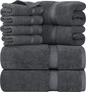 Utopia Towels All-Natural Anti-Fraying Bath Towels, 8-Piece